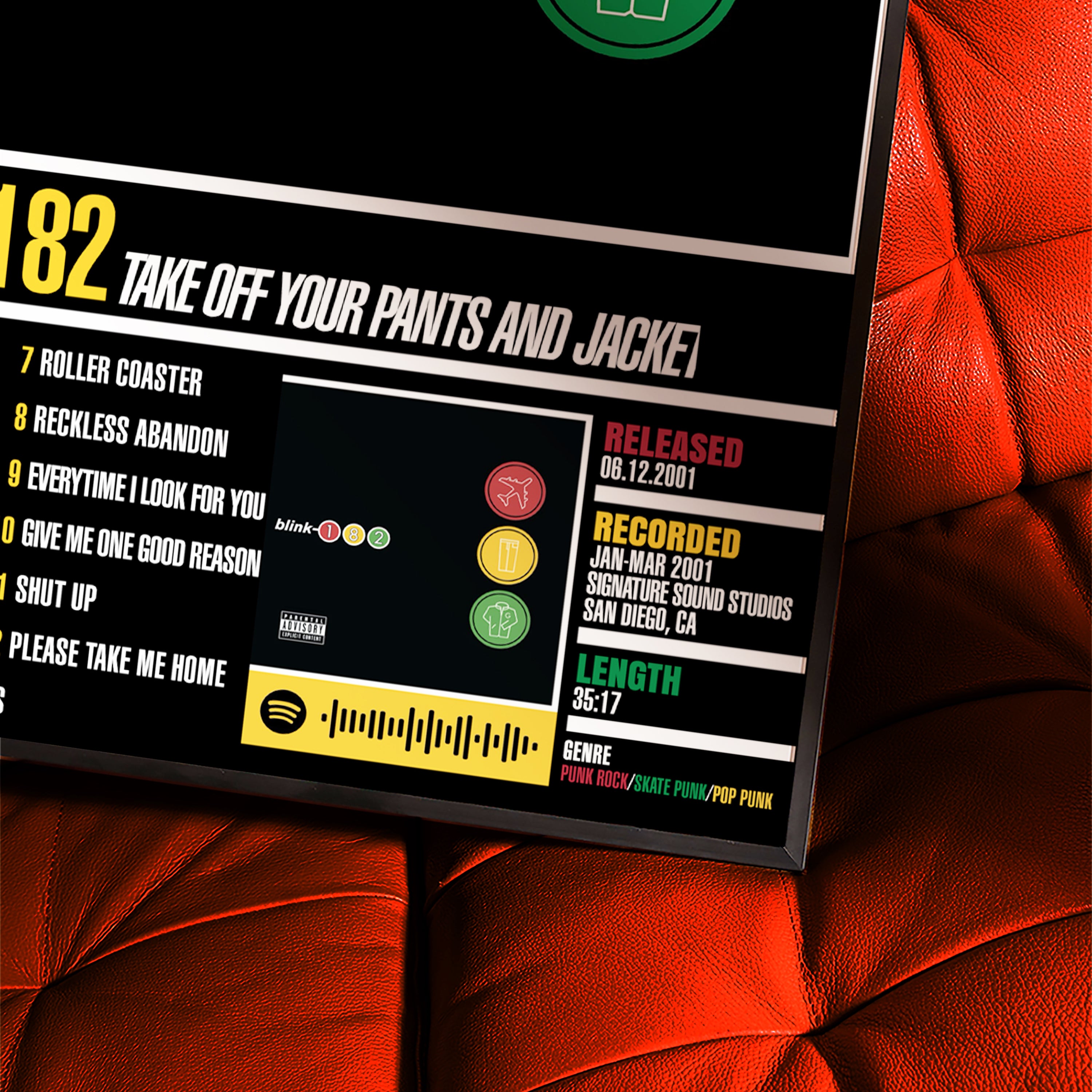 Blink-182 – Take Off Your Pants and Jacket | Tracklist (2-Poster Set)