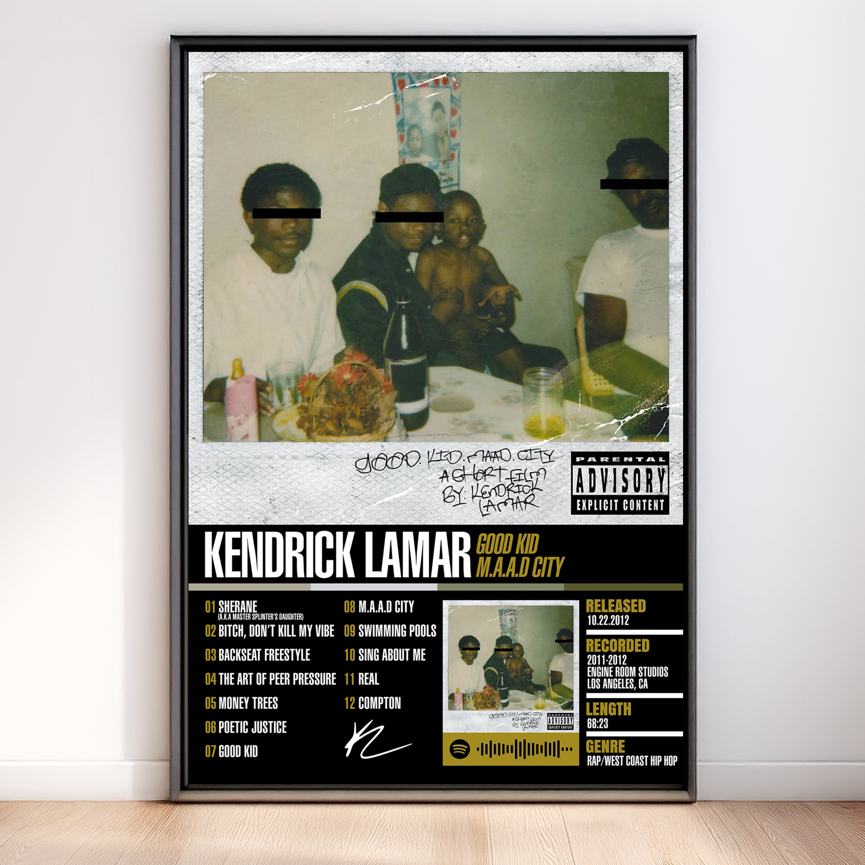 Kendrick Lamar – good kid, m.A.A.d city | Tracklist (2-Poster Set)