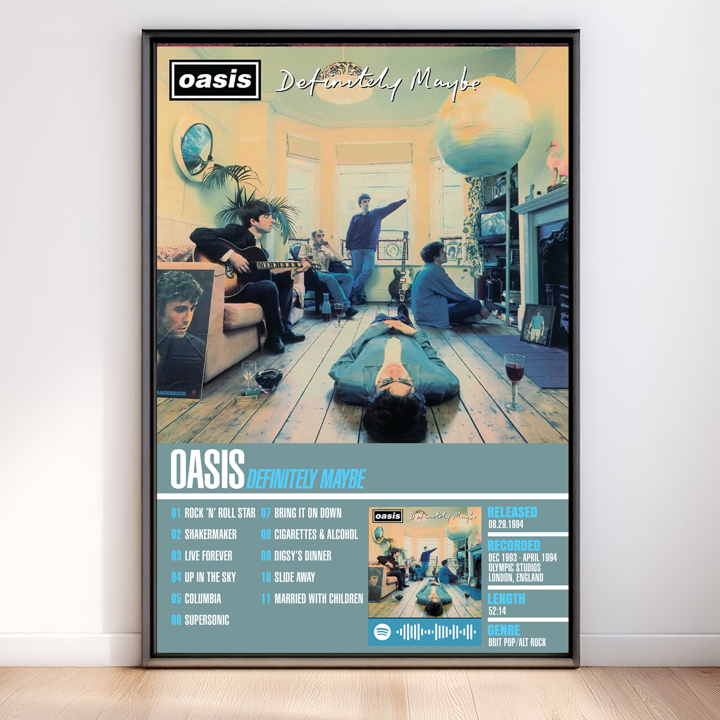 Oasis – Definitely Maybe | Tracklist (2-Poster Set)