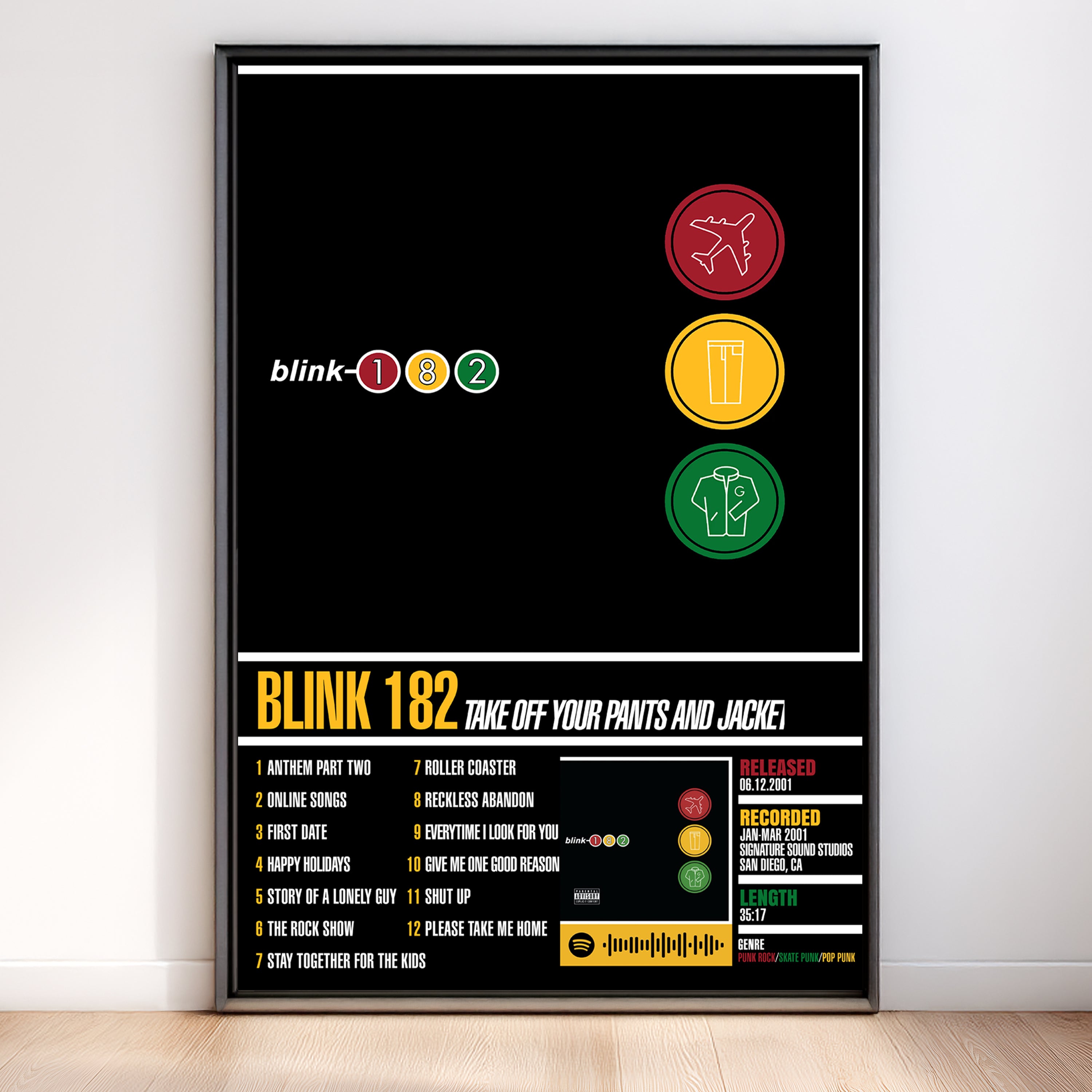 Blink-182 – Take Off Your Pants and Jacket | Tracklist (2-Poster Set)