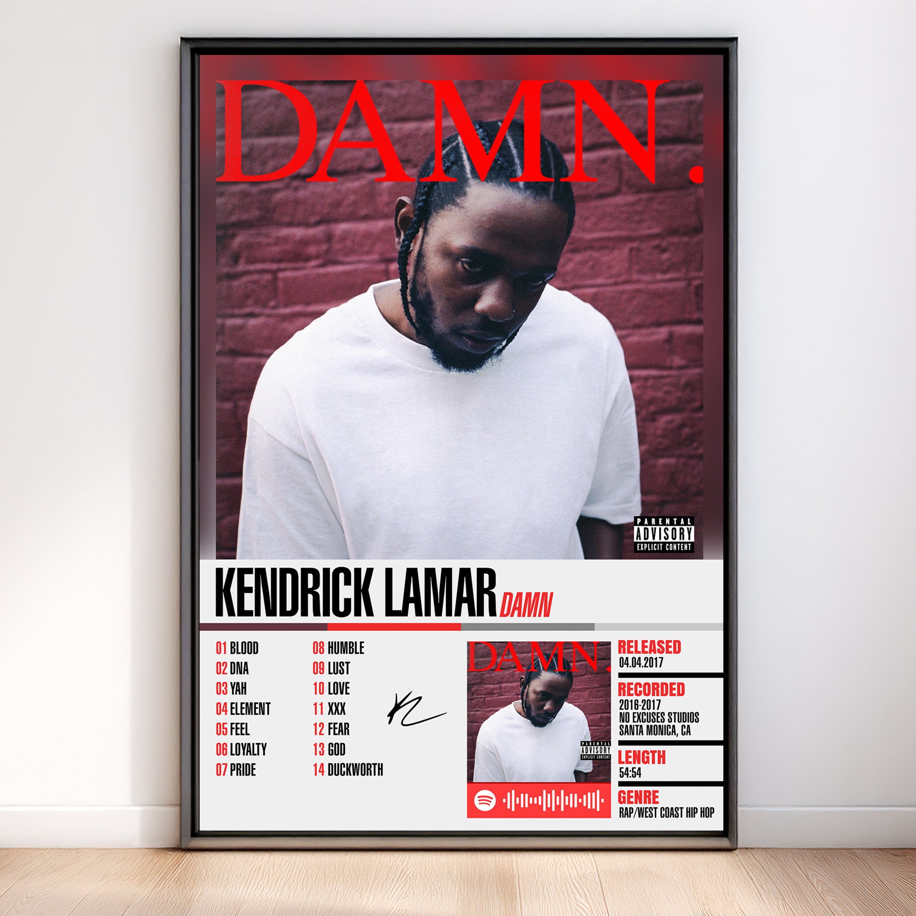 Kendrick Lamar – Damn. | Tracklist (2-Poster Set)