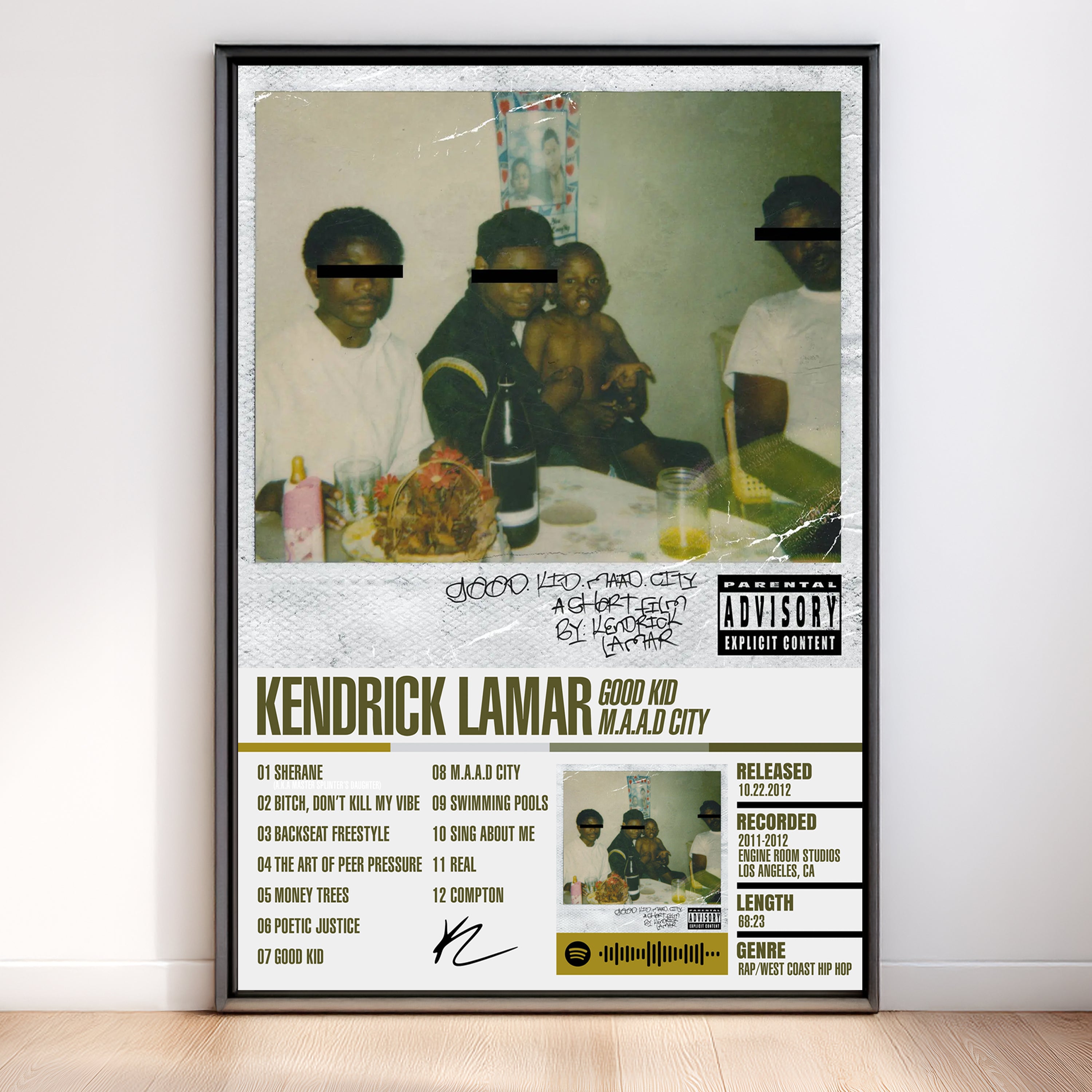 Kendrick Lamar – good kid, m.A.A.d city | Tracklist (2-Poster Set)