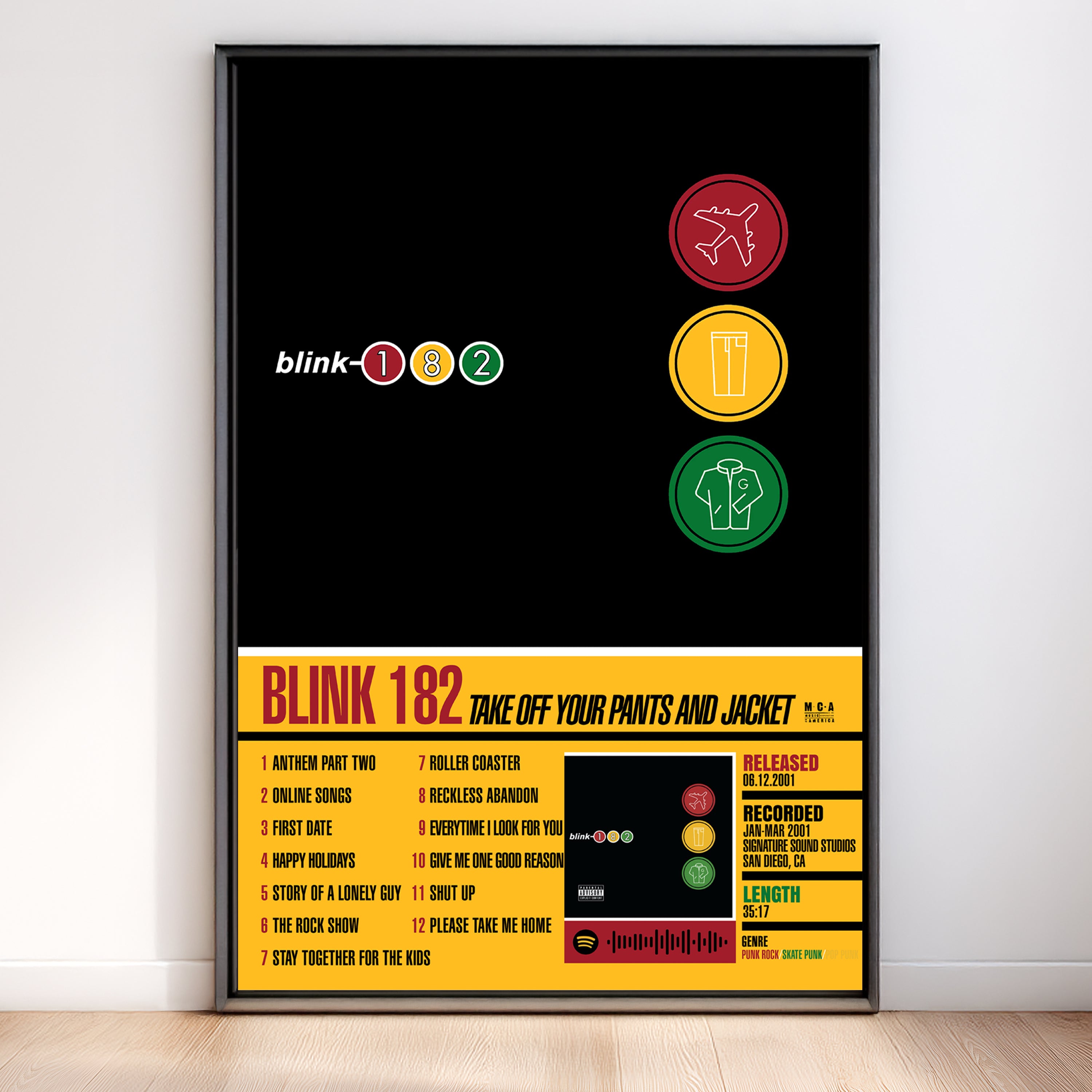 Blink-182 – Take Off Your Pants and Jacket | Tracklist (2-Poster Set)