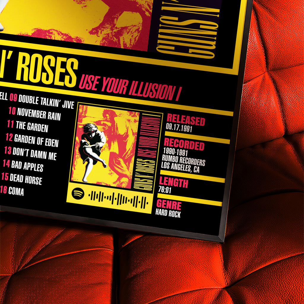 Guns N' Roses - Use Your Illusion I | Tracklist Poster