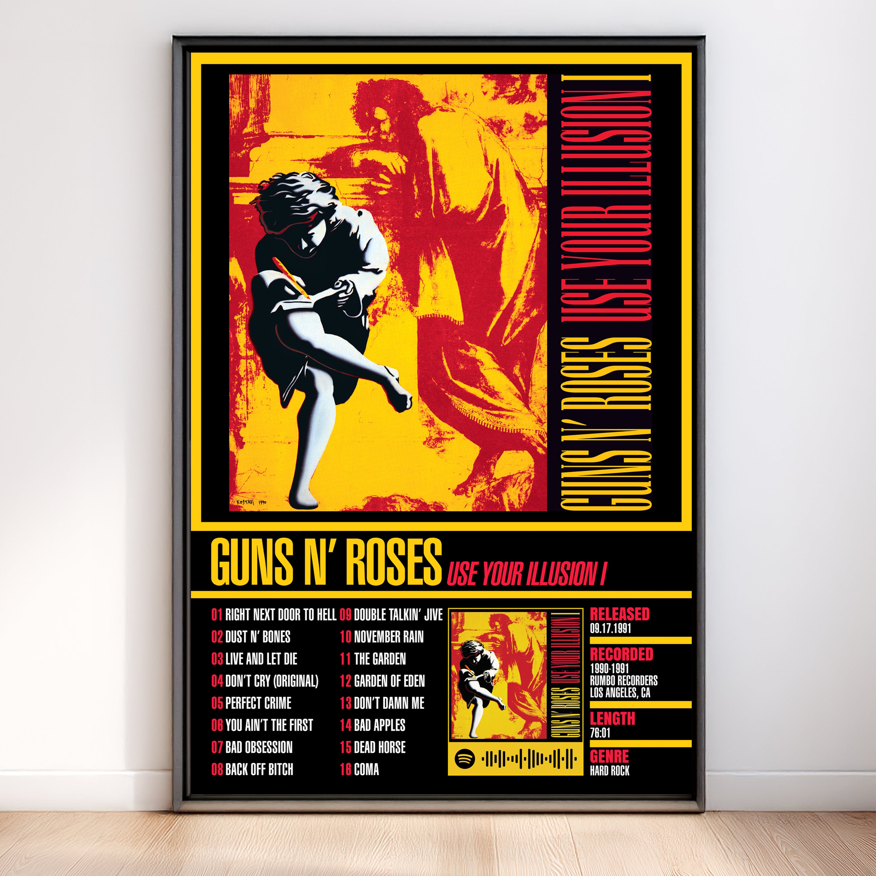 Guns N' Roses - Use Your Illusion I | Tracklist Poster