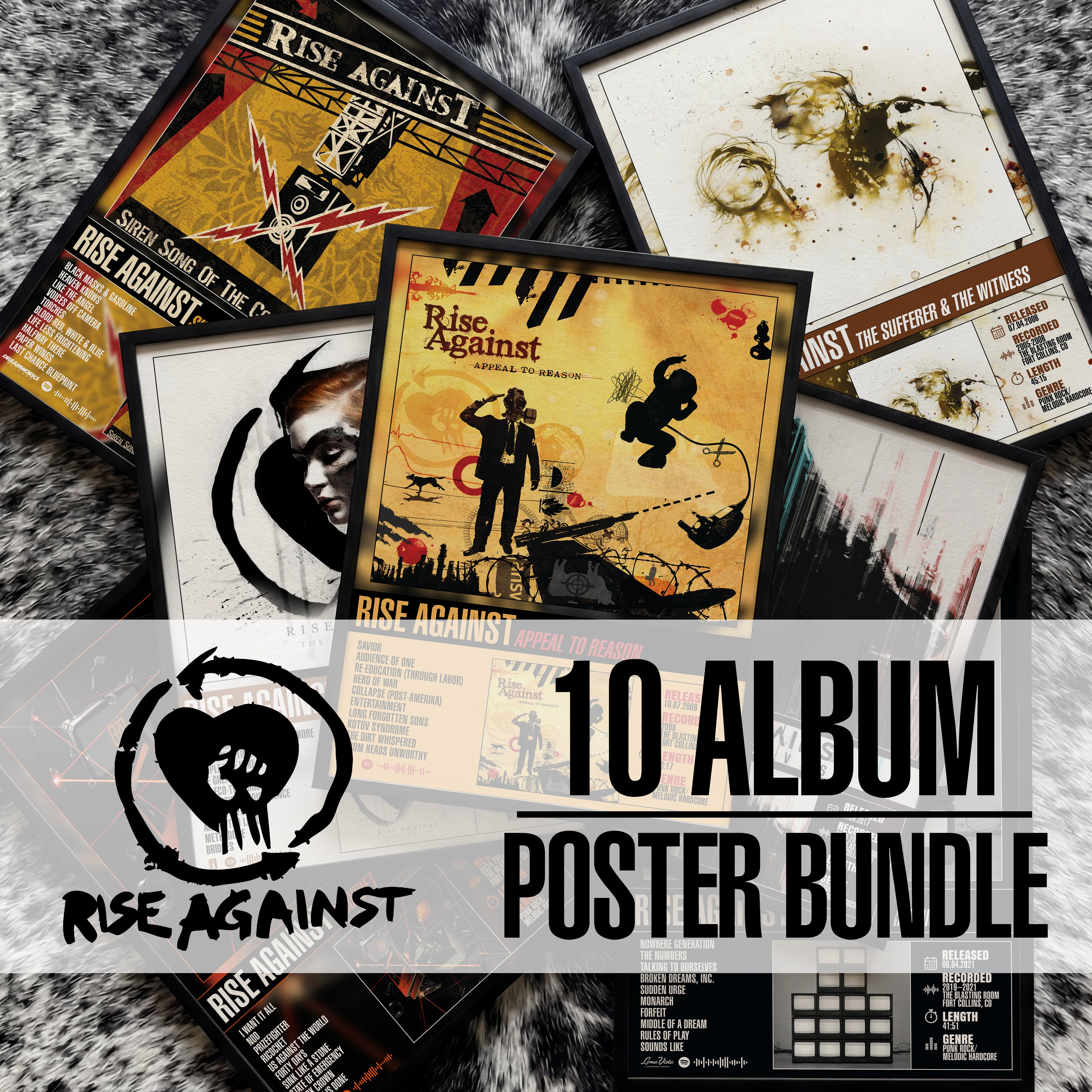 Rise Against - 10 Album Poster Bundle (Digital Download)