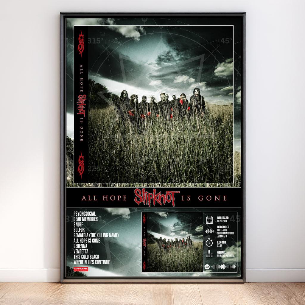 Slipknot - All Hope Is Gone | Tracklist Poster