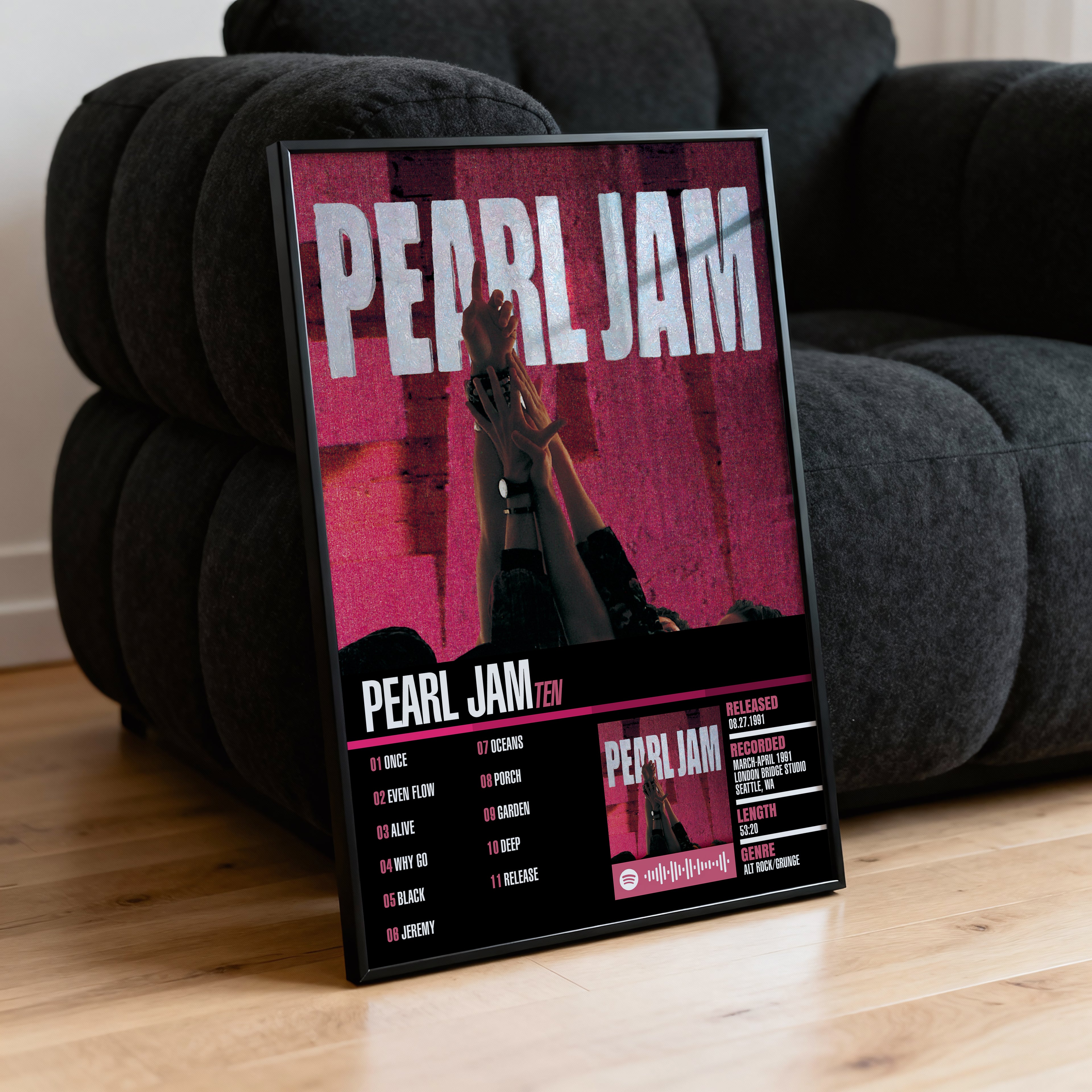 Pearl Jam – Ten | Tracklist Poster