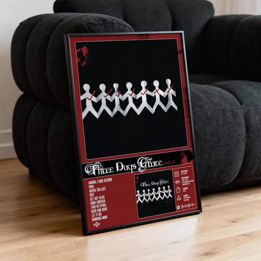Three Days Grace – One-X | Tracklist Poster