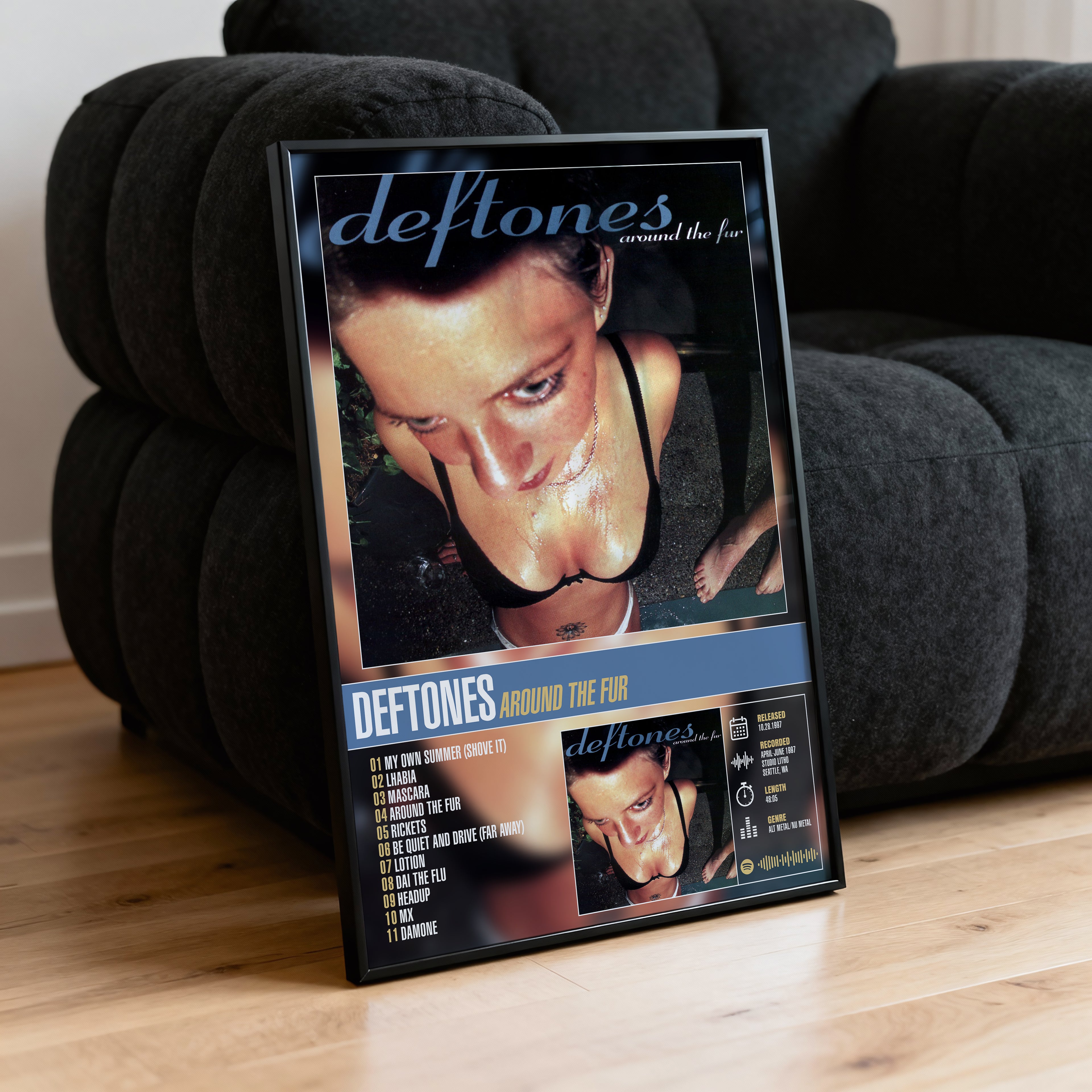 Deftones – Around the Fur | Tracklist Poster