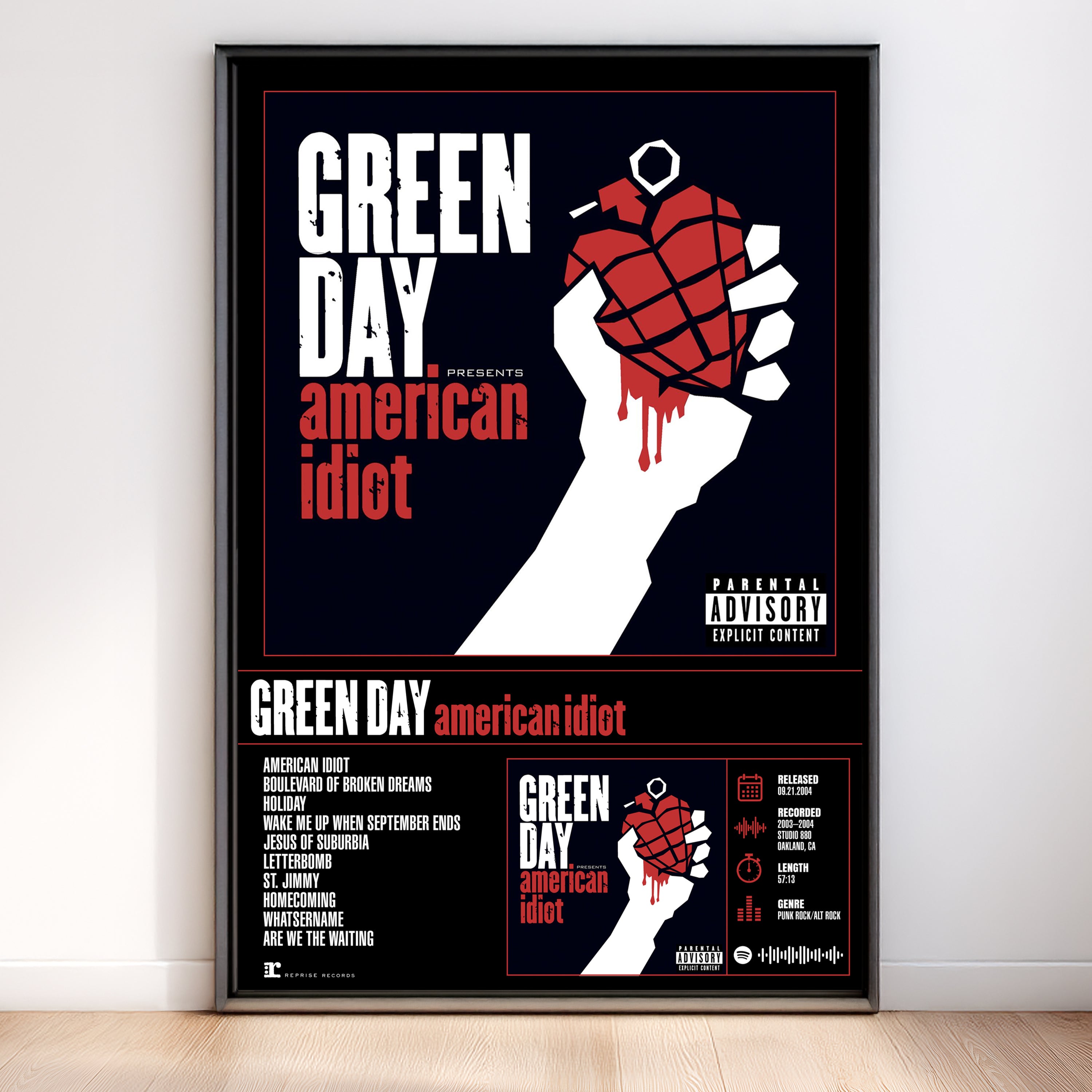 Green Day – American Idiot | Tracklist Poster