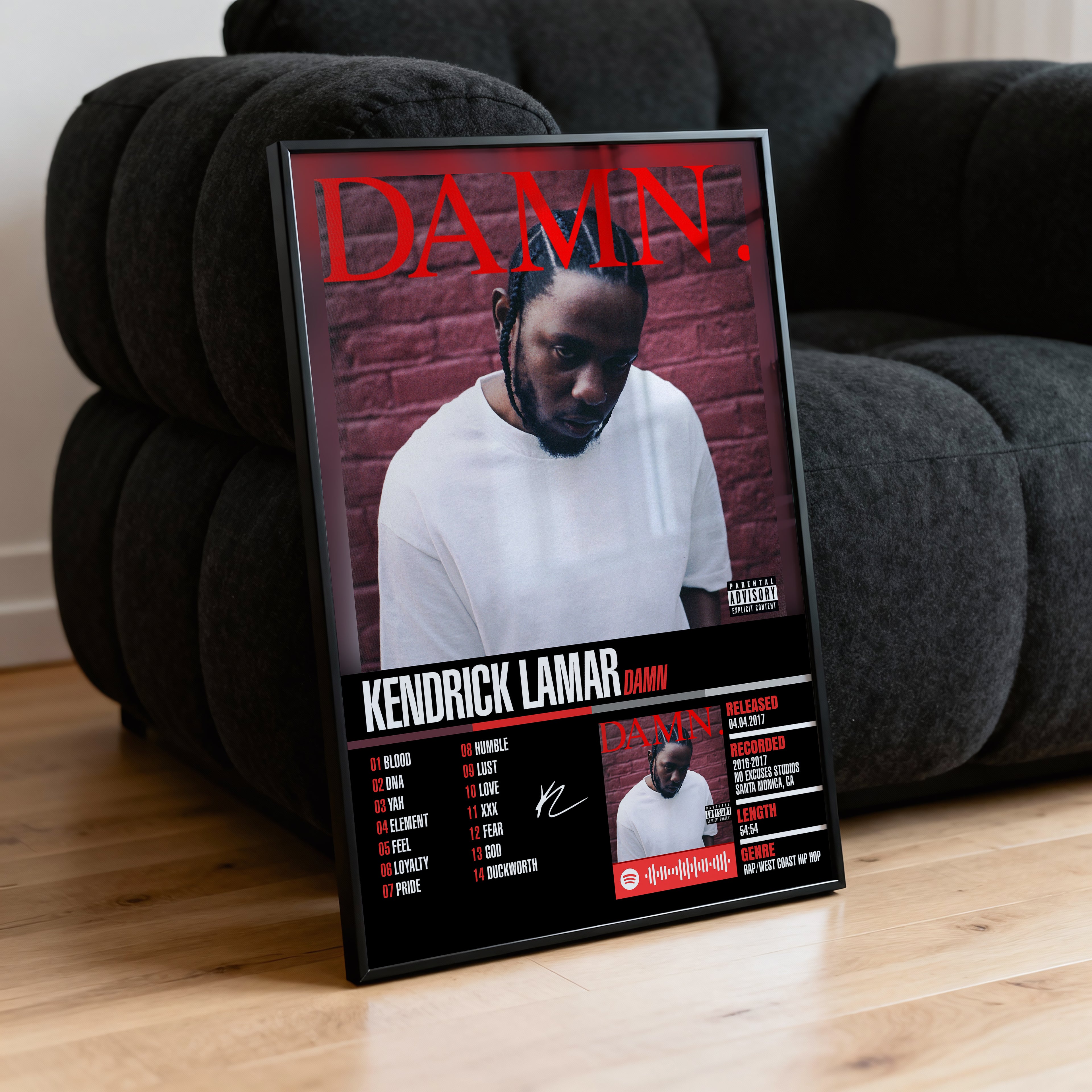 Kendrick Lamar – Damn. | Tracklist Poster