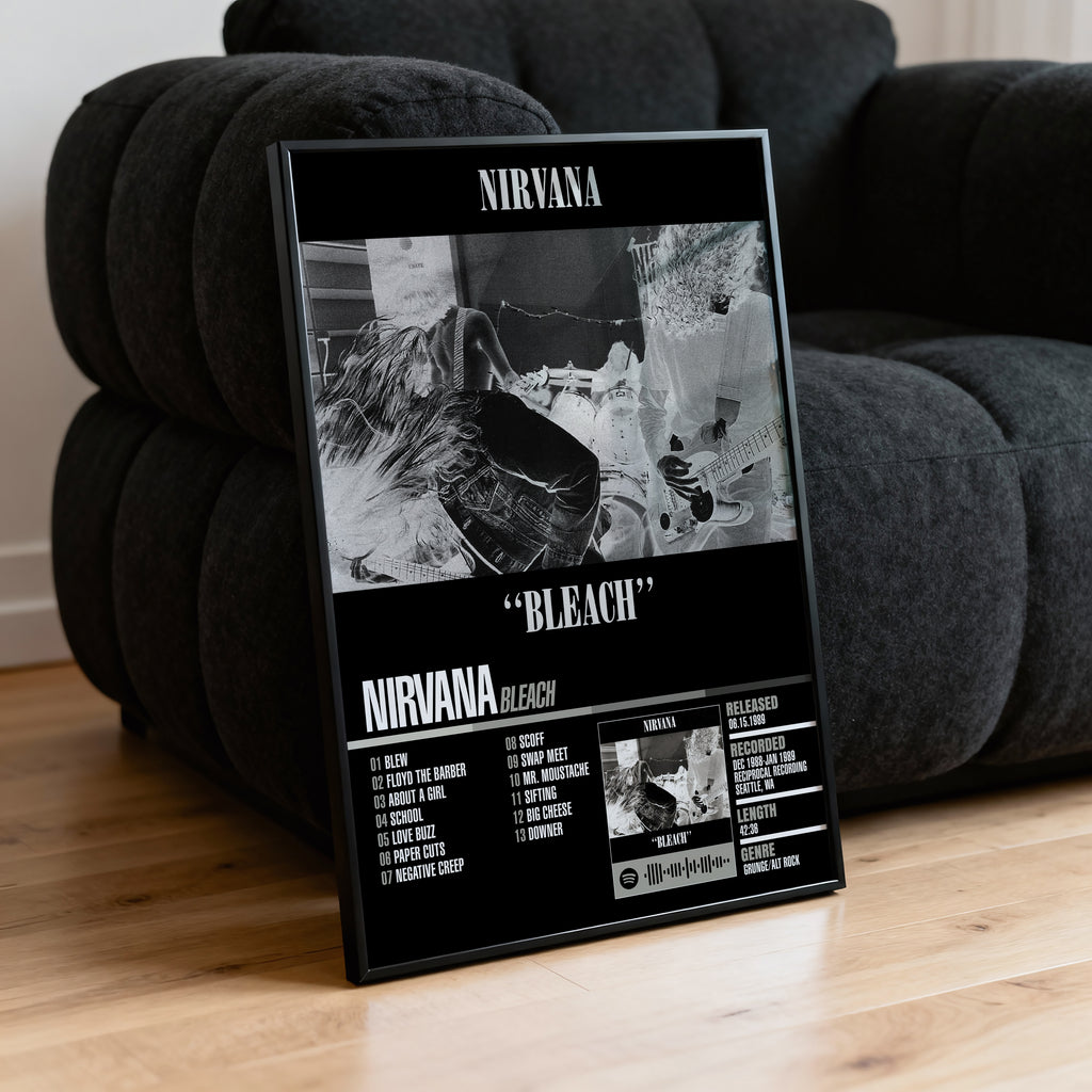 Nirvana – Bleach | Tracklist Poster