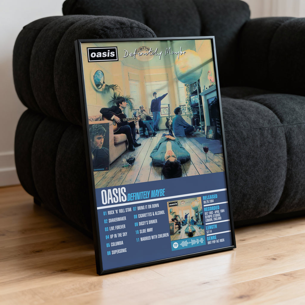 Oasis – Definitely Maybe | Tracklist Poster