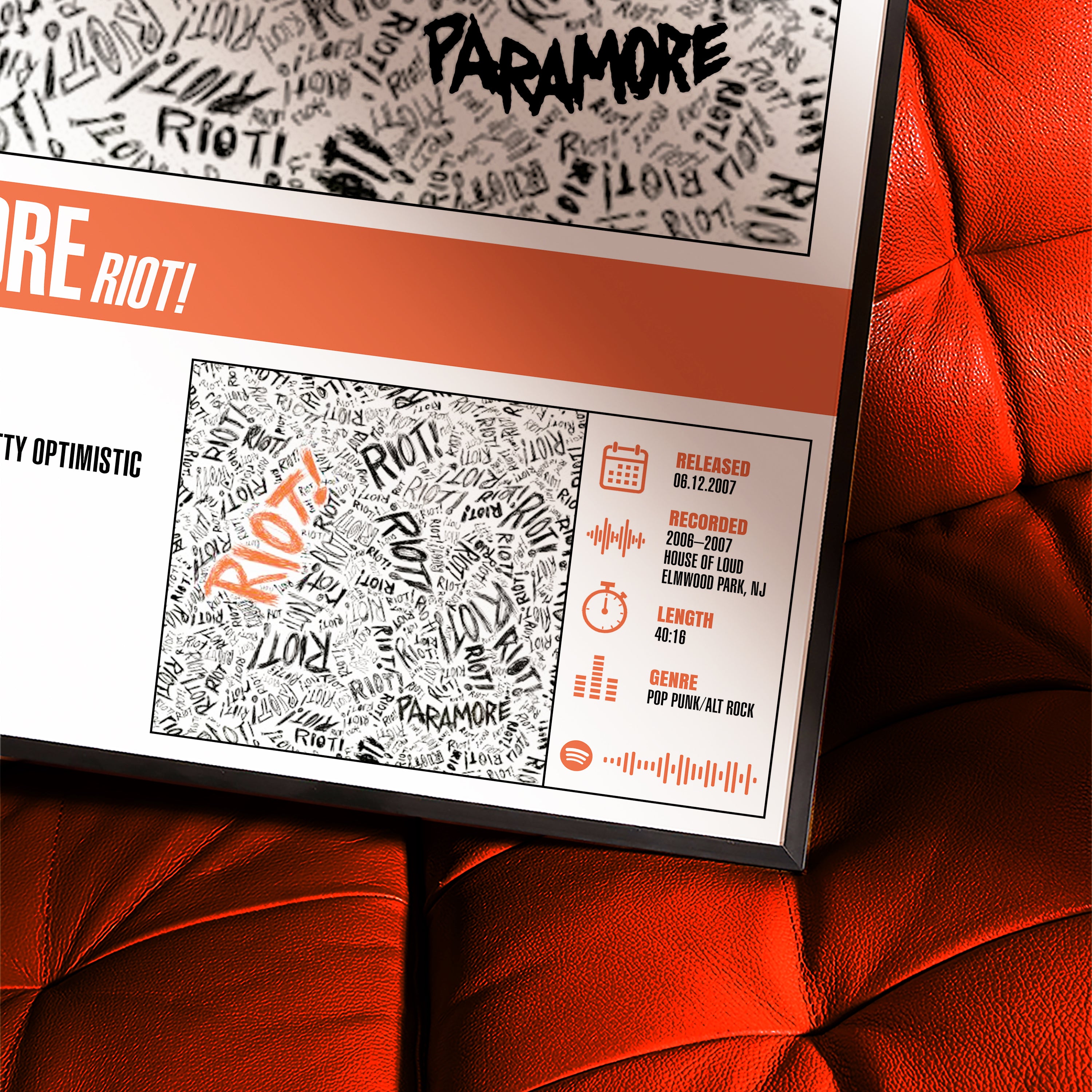 Paramore | Riot! Tracklist Poster