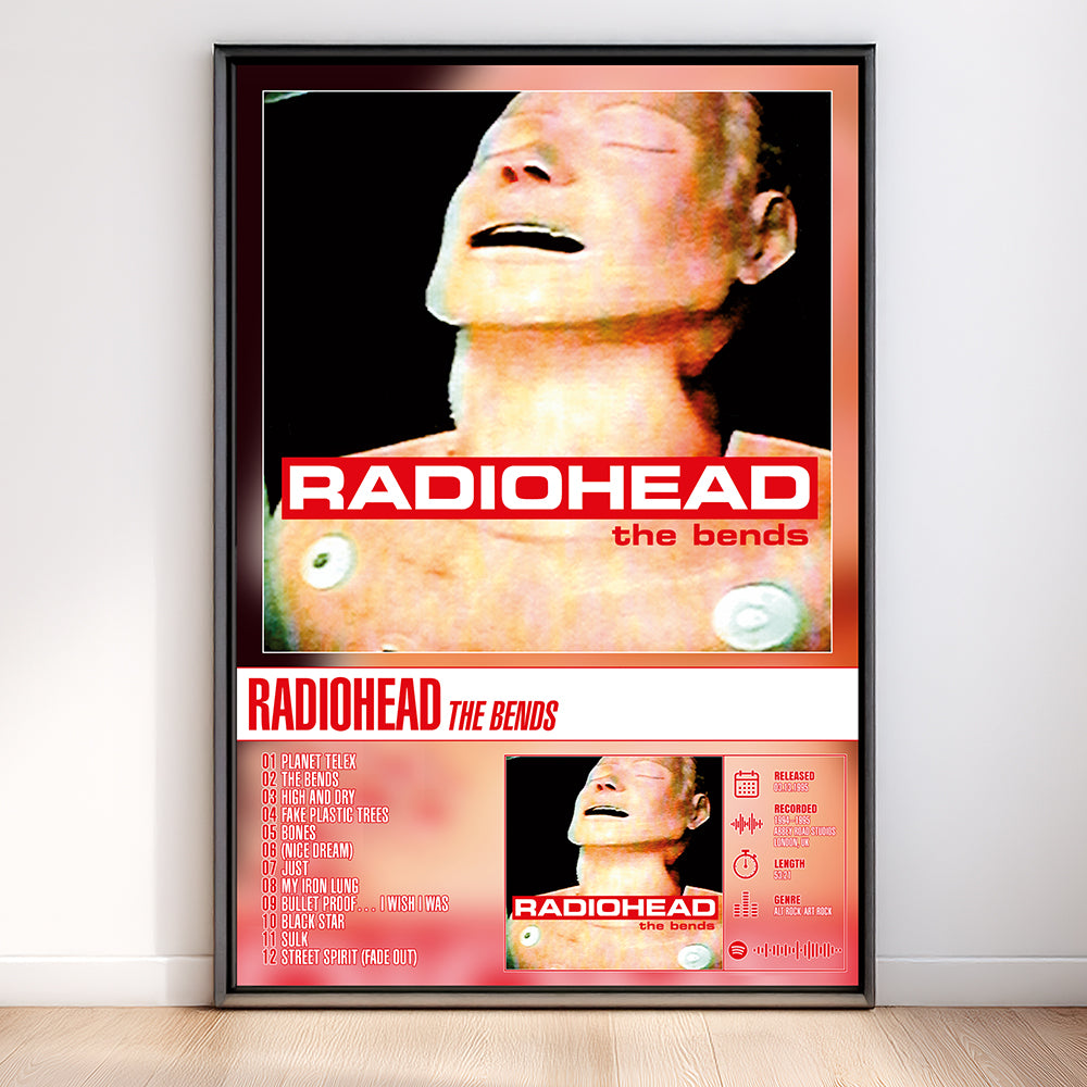 Radiohead – The Bends | Tracklist Poster