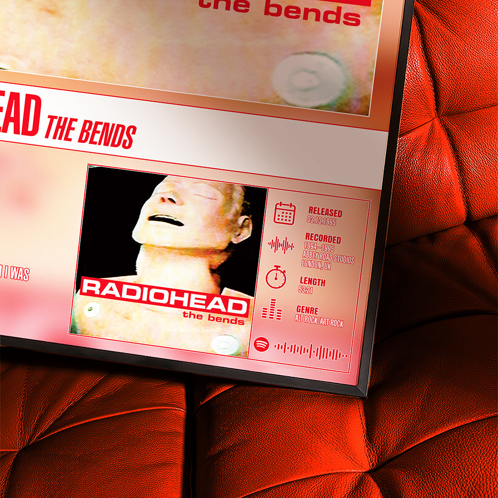 Radiohead – The Bends | Tracklist Poster