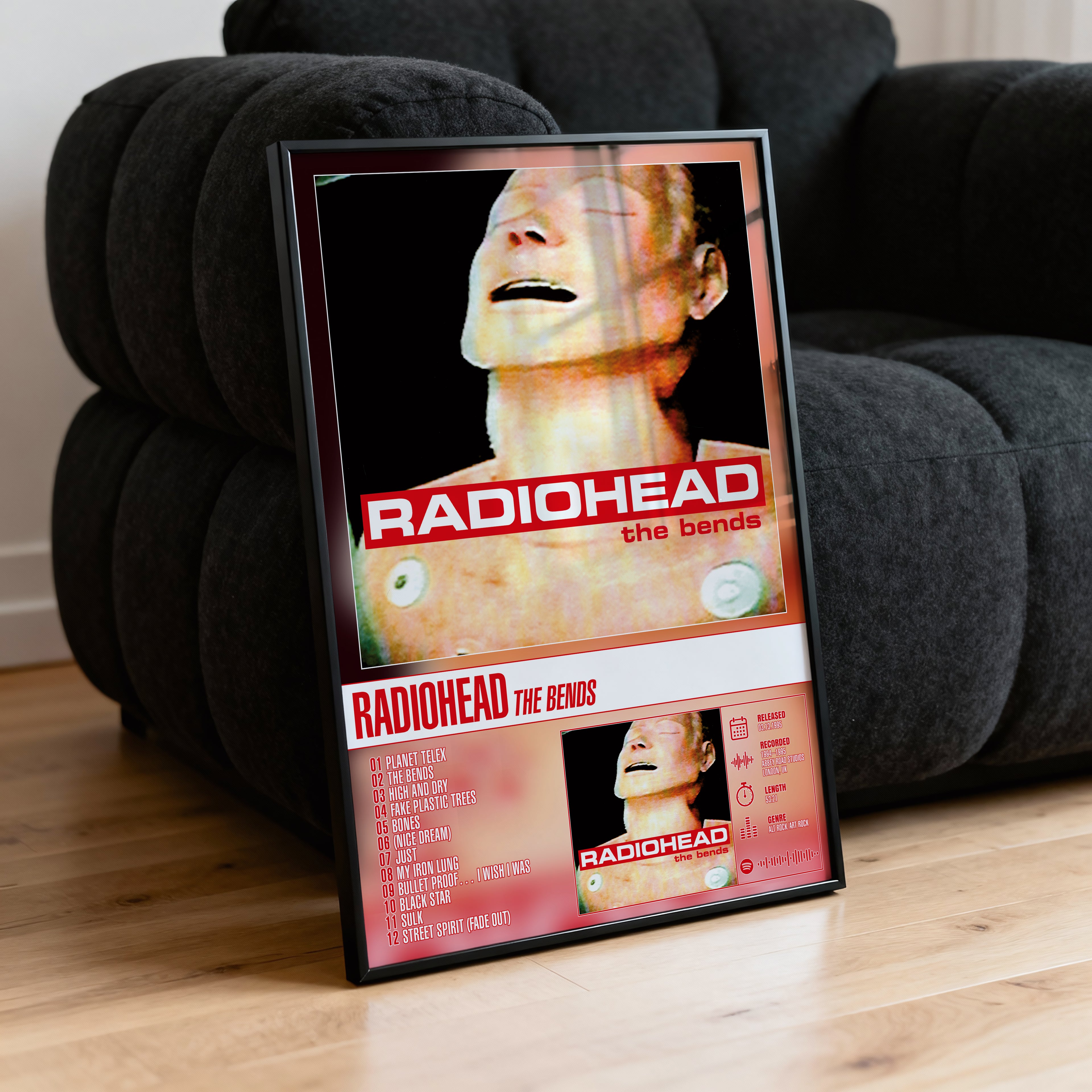Radiohead – The Bends | Tracklist Poster