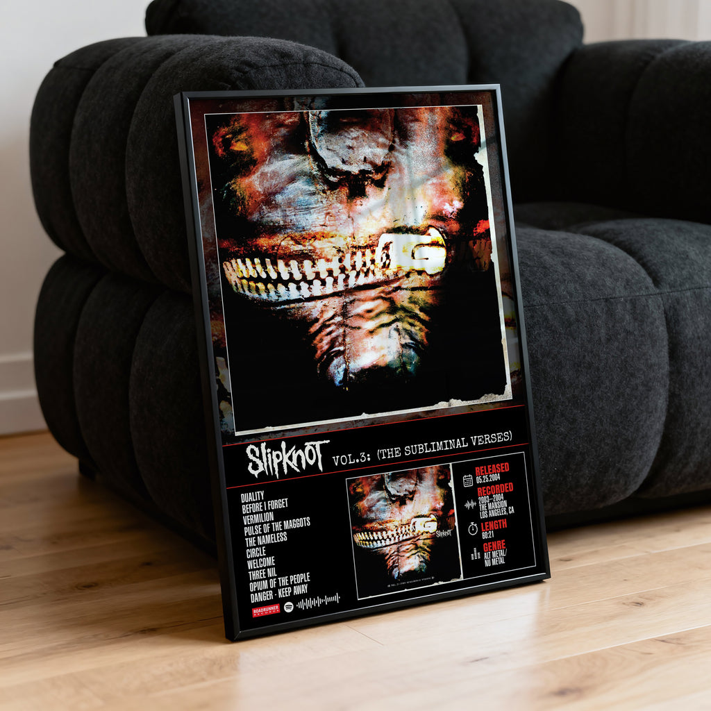 Slipknot - Vol. 3: (The Subliminal Verses) | Tracklist Poster