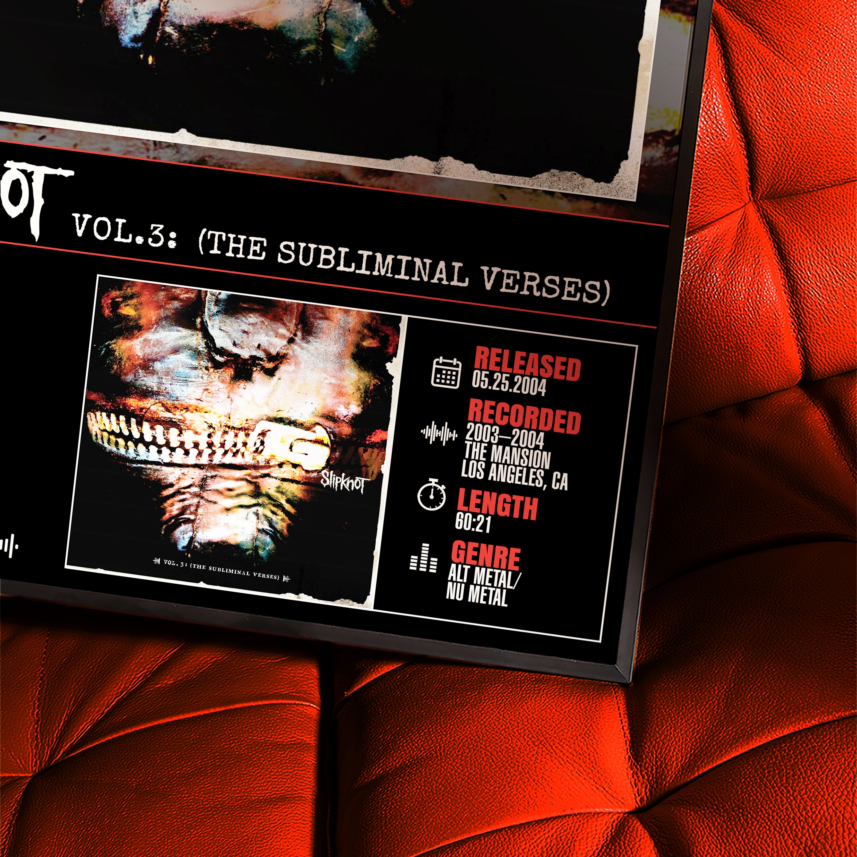 Slipknot - Vol. 3: (The Subliminal Verses) | Tracklist Poster