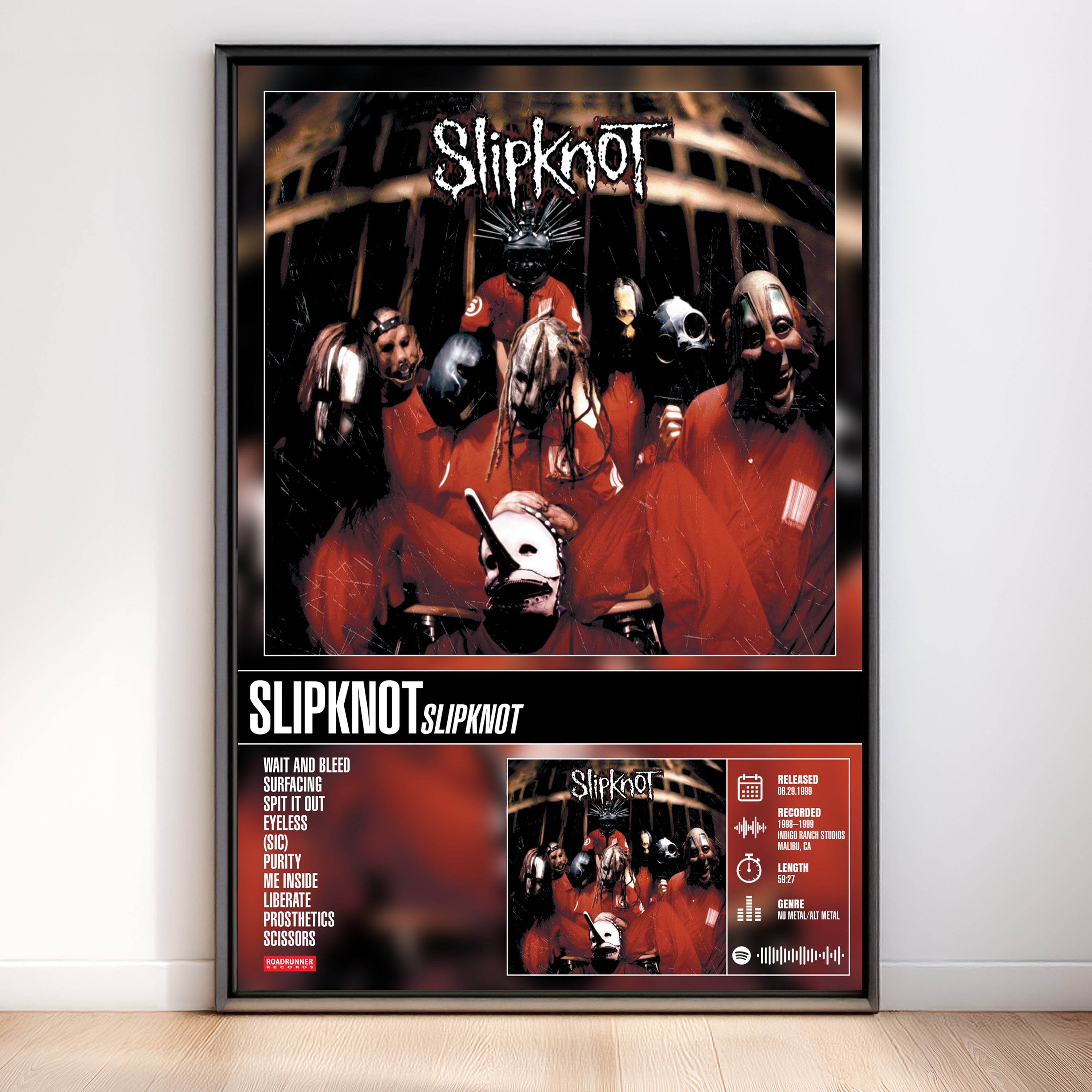Slipknot - Slipknot | Tracklist Poster