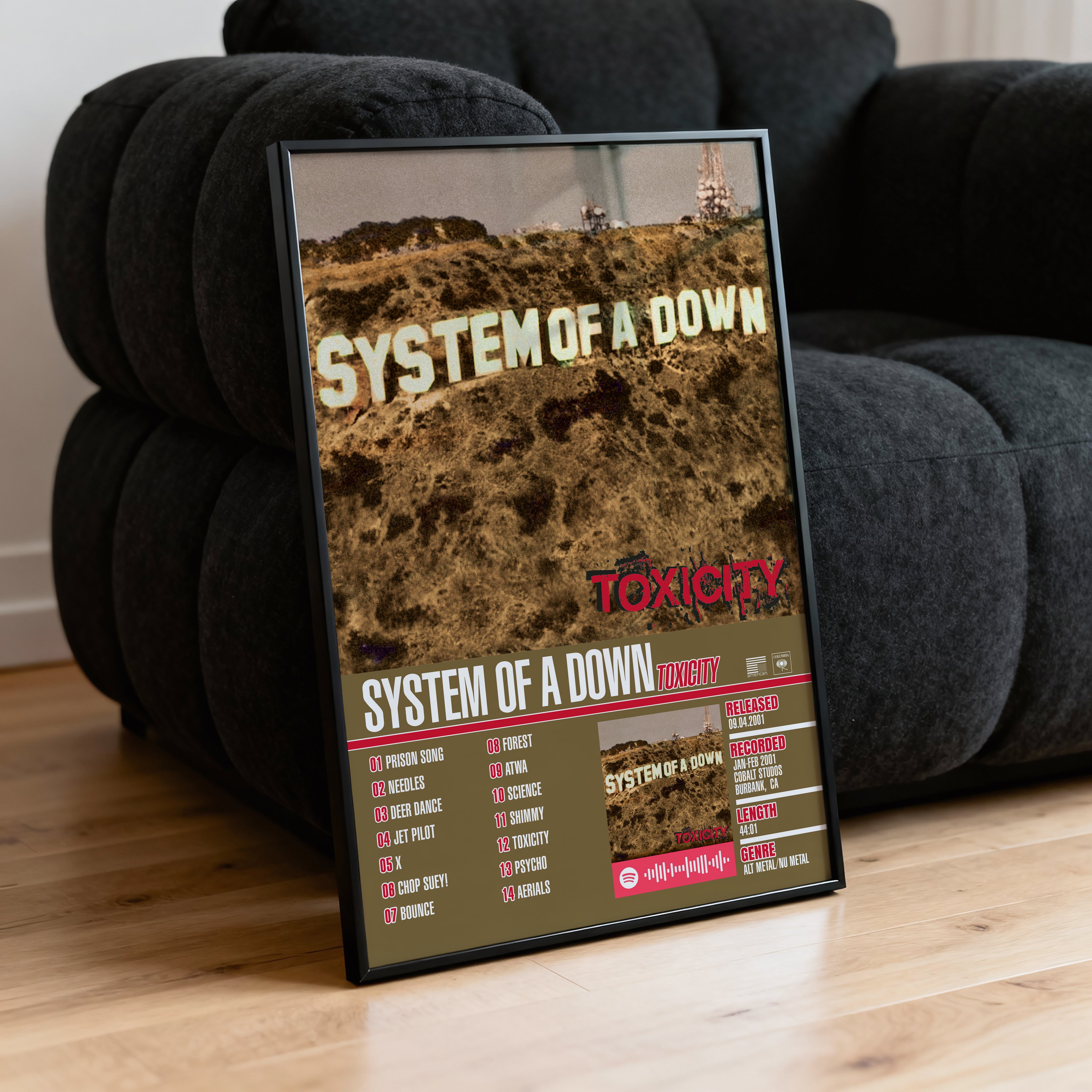 System of a Down – Toxicity | Tracklist Poster