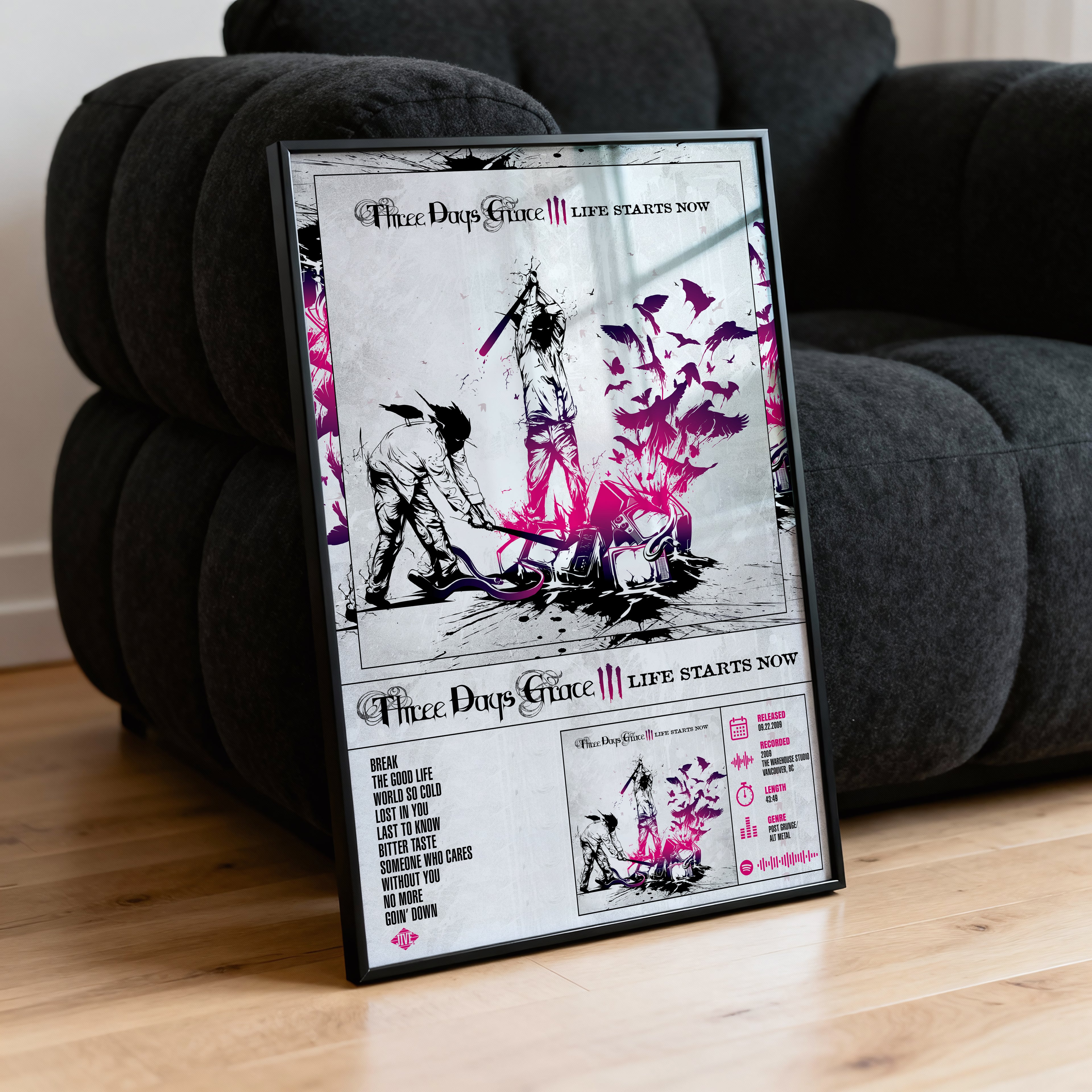 Three Days Grace – Life Starts Now | Tracklist Poster