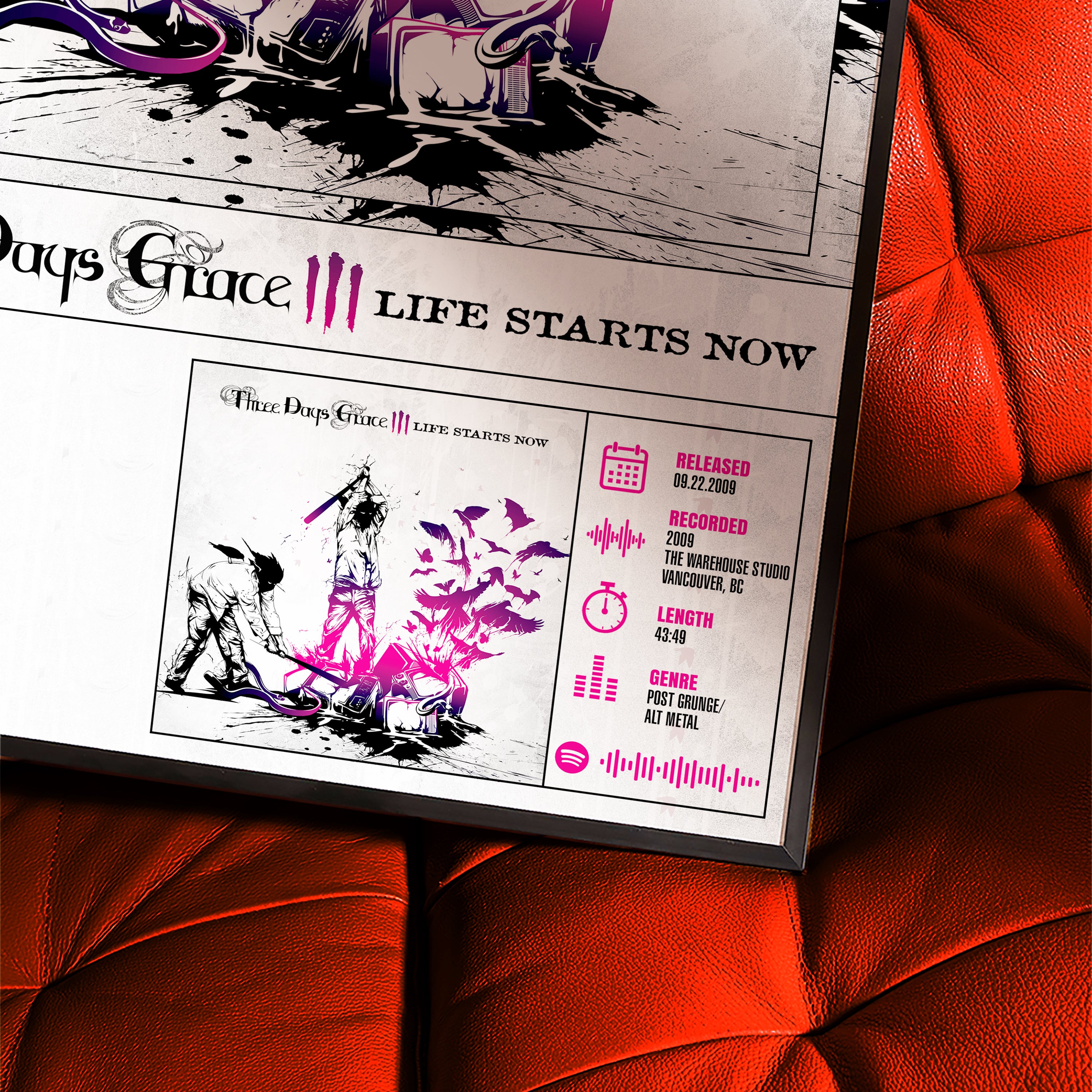 Three Days Grace – Life Starts Now | Tracklist Poster