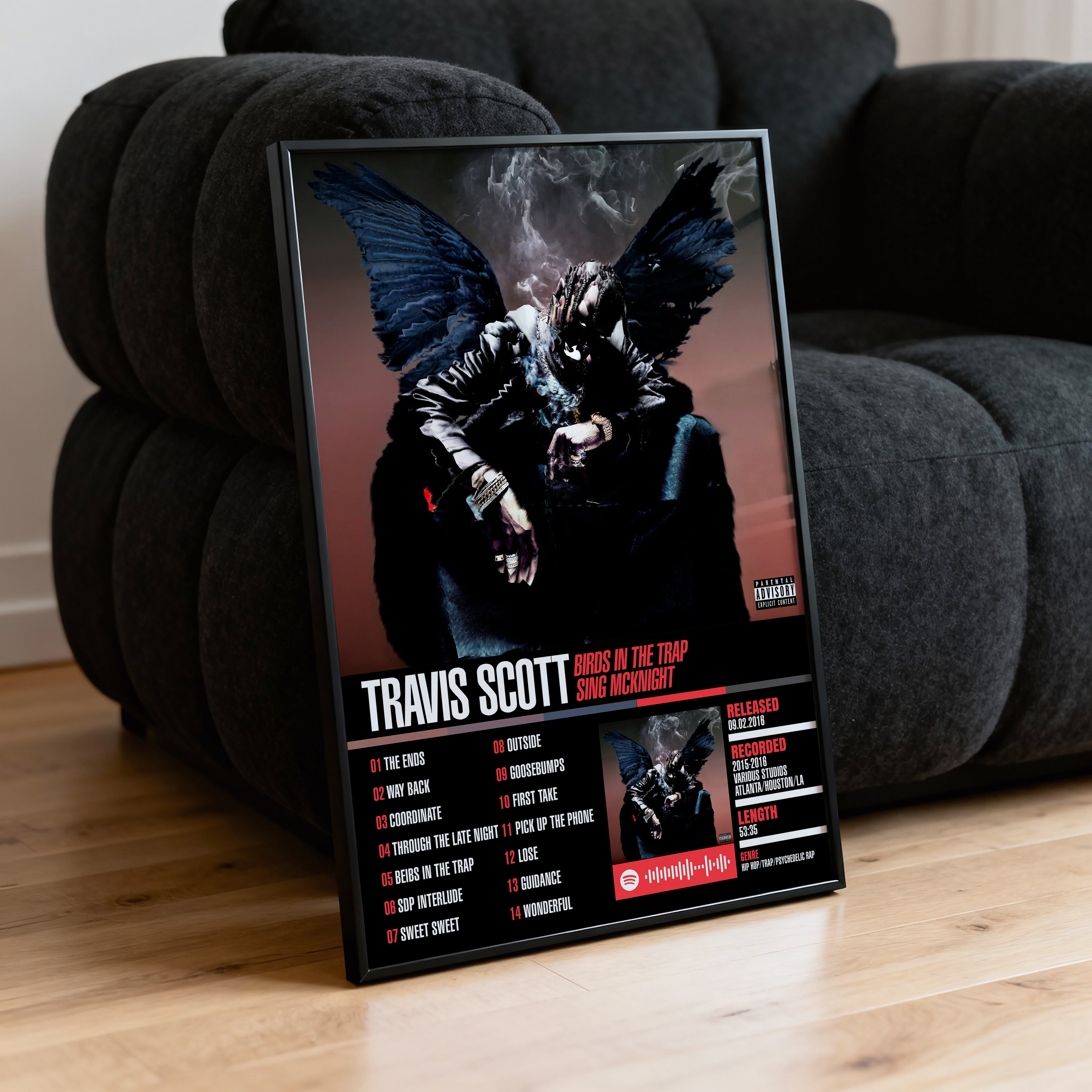 Travis Scott – Birds in the Trap Sing McKnight | Tracklist Poster